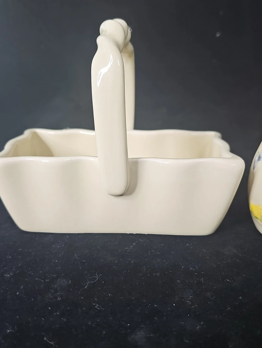 Ceramic Bunny Salt & Pepper Set with Basket